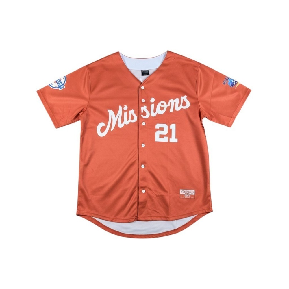 San Antonio Missions Jersey #21 Orange Button Front Baseball Shirt Men's Size‎ M